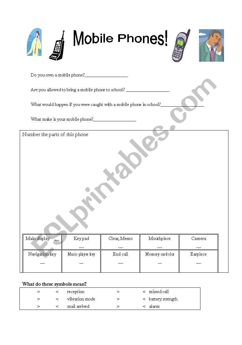 Mobile phone language worksheet