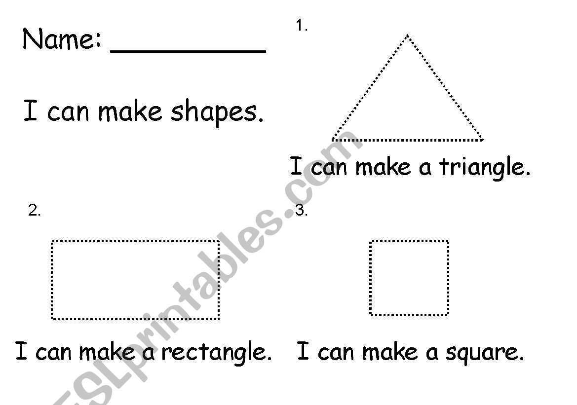 I can make shapes worksheet