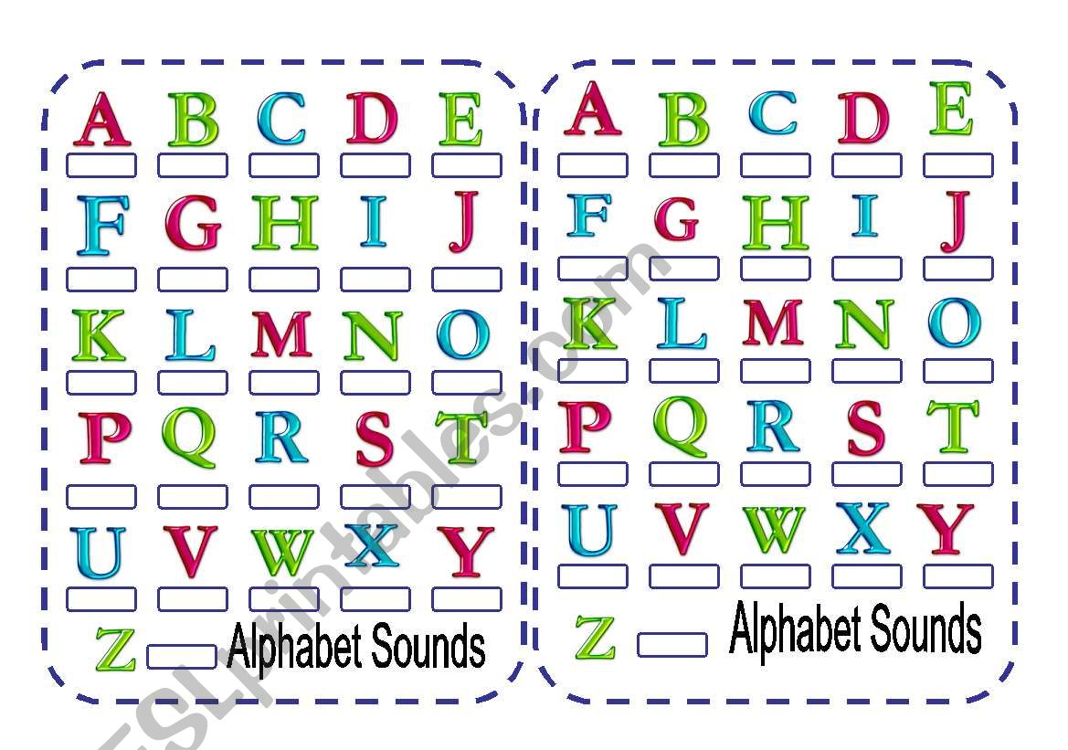 Alphabet sounds practise worksheet