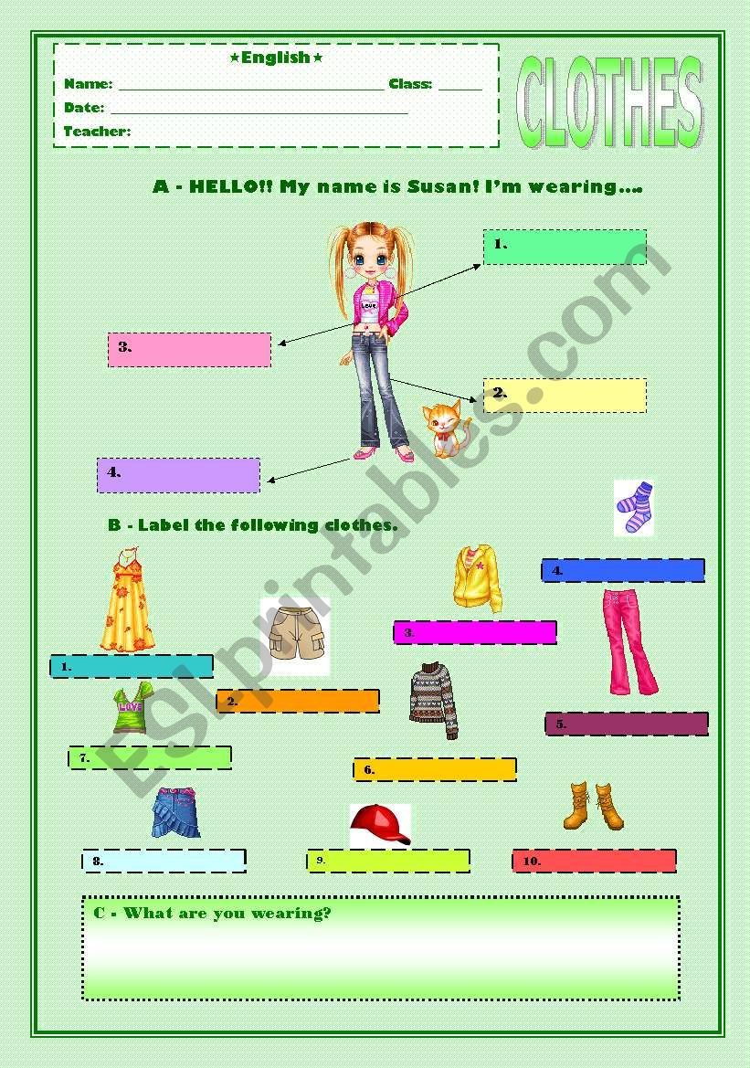 Clothes  worksheet