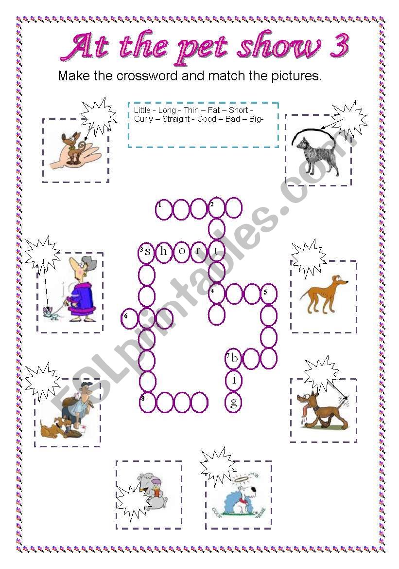 At the pet show 3/4 worksheet