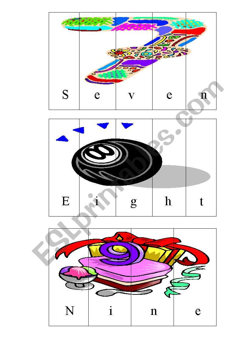 Puzzle numbers worksheet