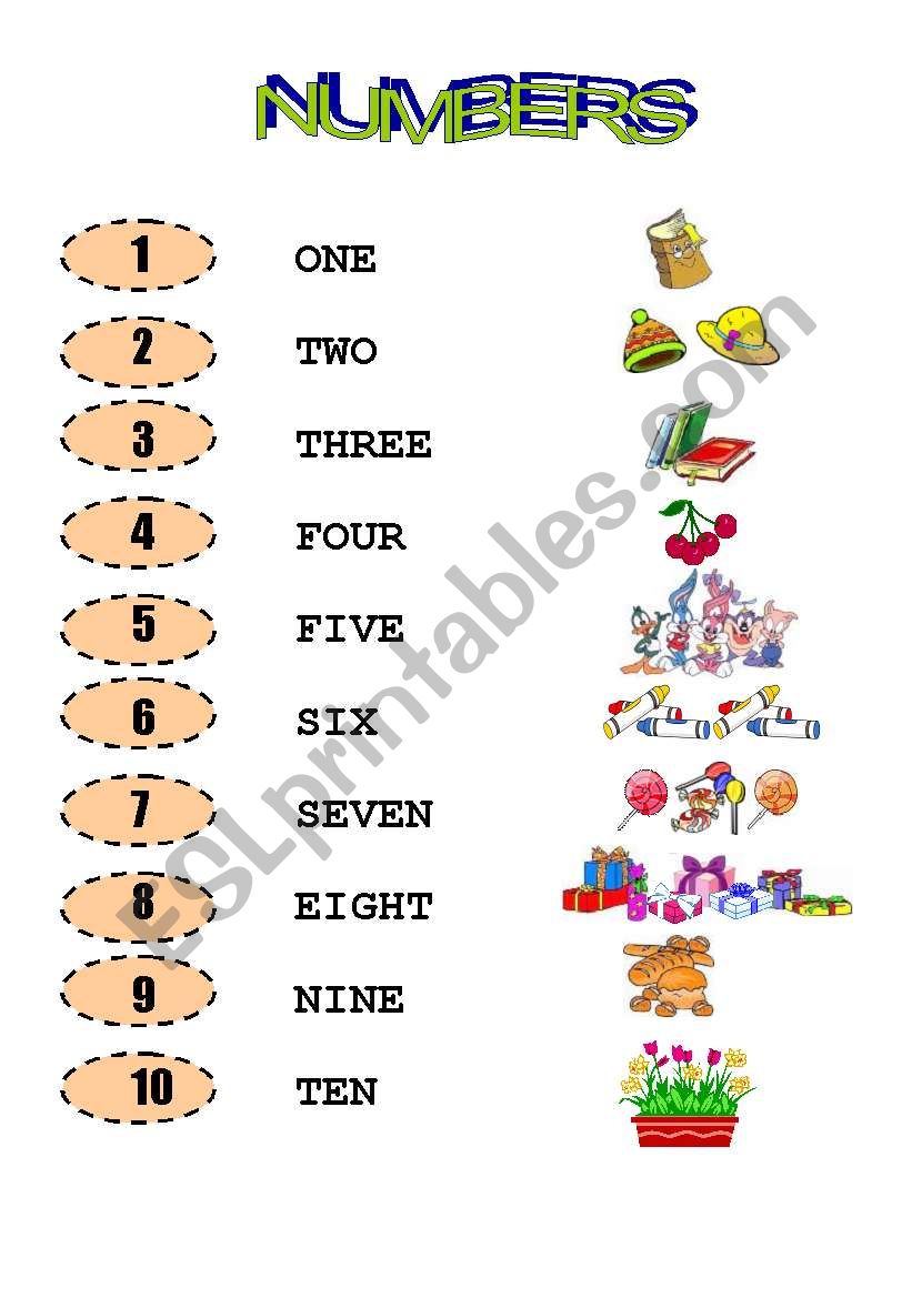 NUMBERS worksheet