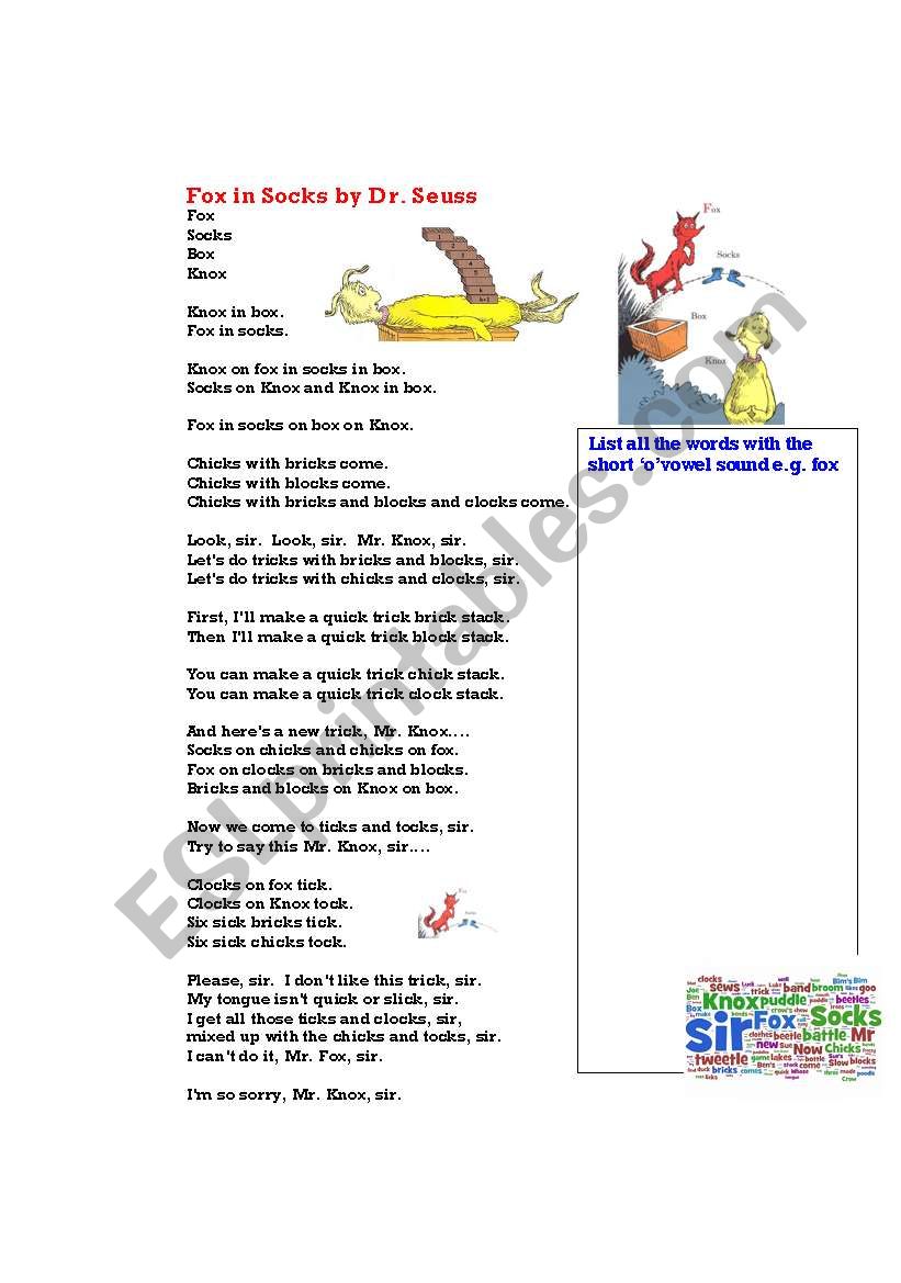 Phonics Short o worksheet