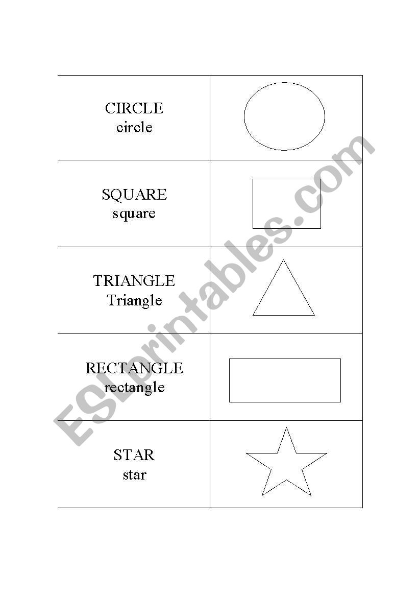 Simple Shape Flashcards worksheet