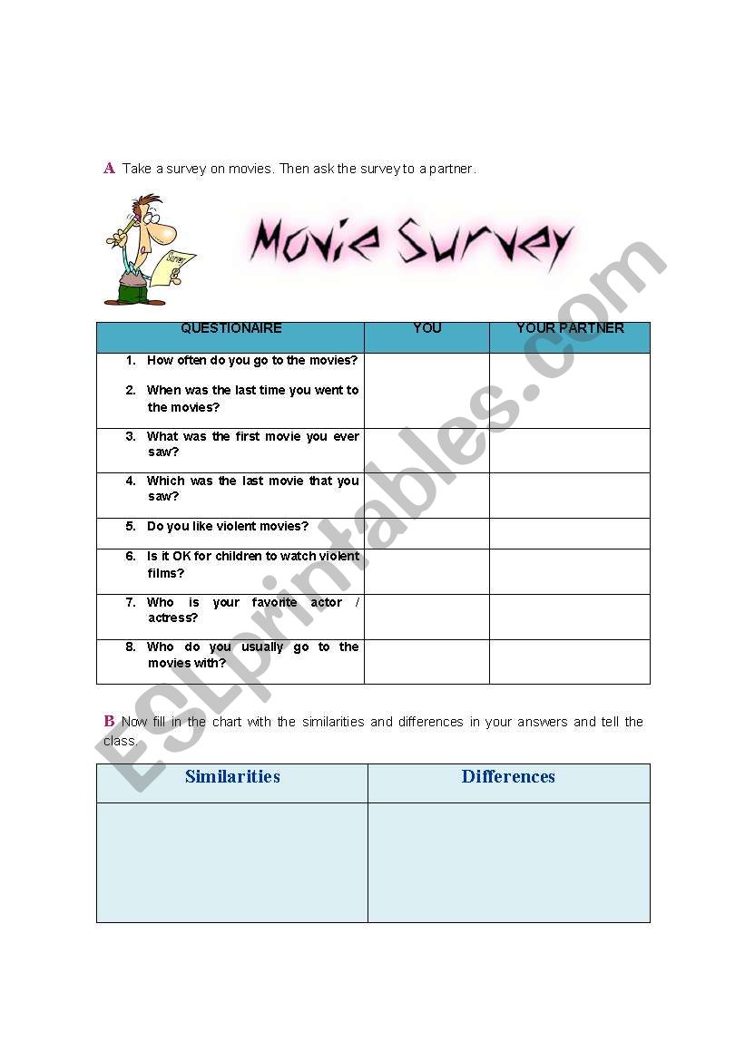 Movie survey worksheet