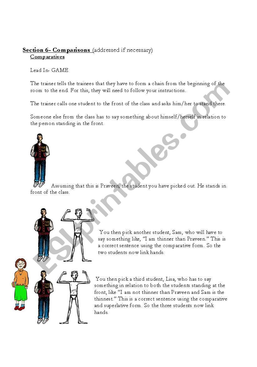 comparisons worksheet