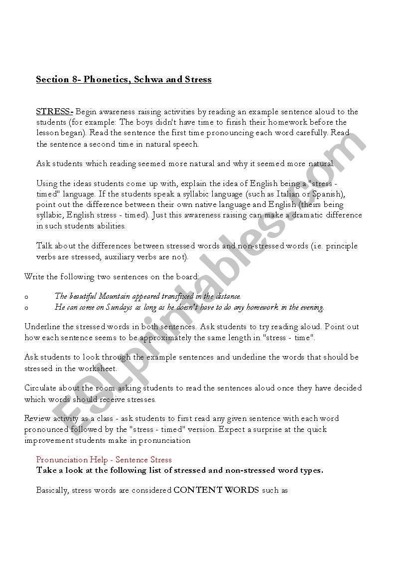 Phonetics worksheet