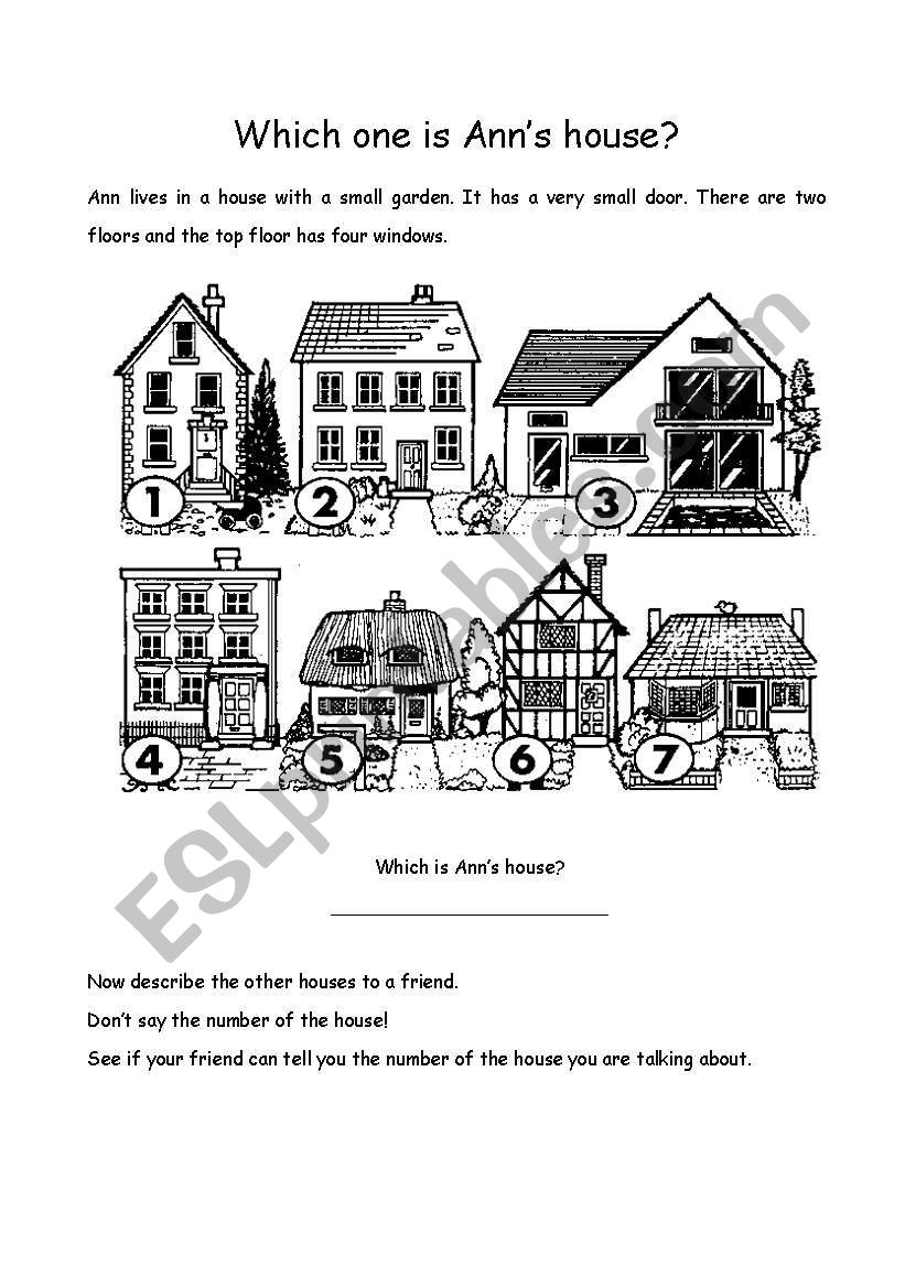 Which one is Anns house? worksheet