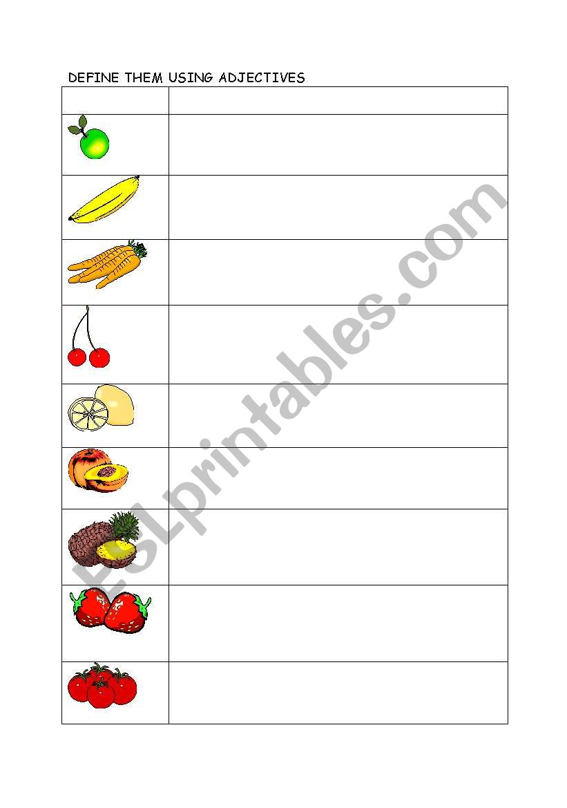 ADJECTIVES worksheet