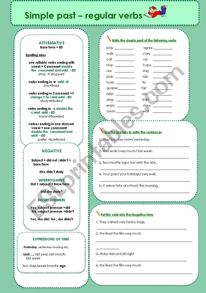 SIMPLE PAST-Regular verbs worksheet