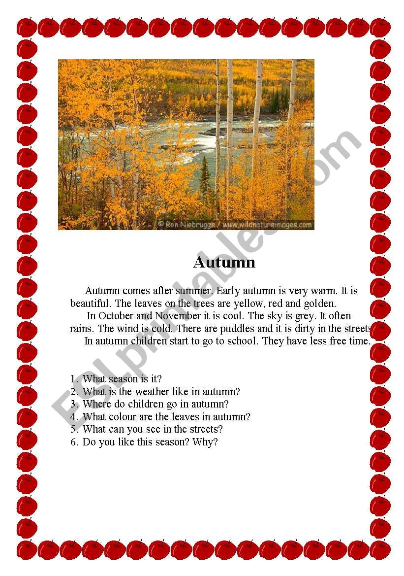 autumn worksheet