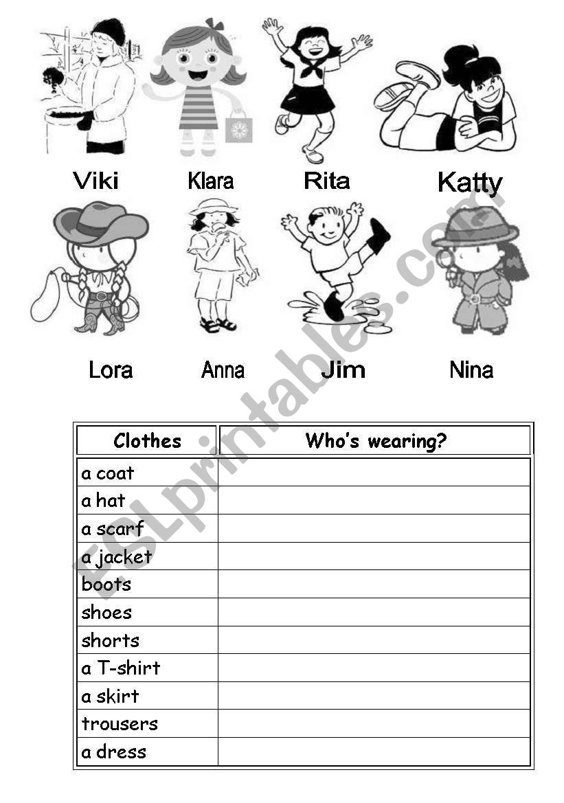 Clothes and colours (2 pages) worksheet