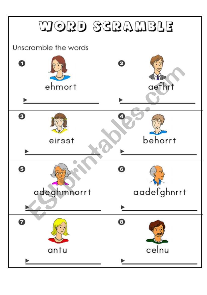 family worksheet