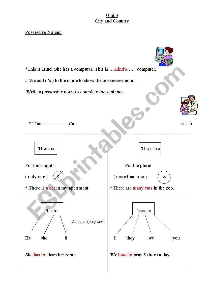 possessive nouns worksheet