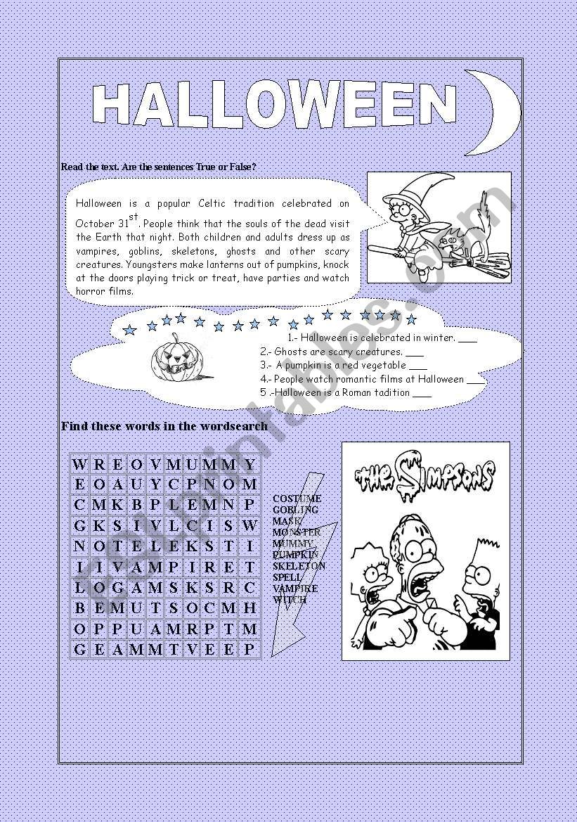 Halloween worksheet