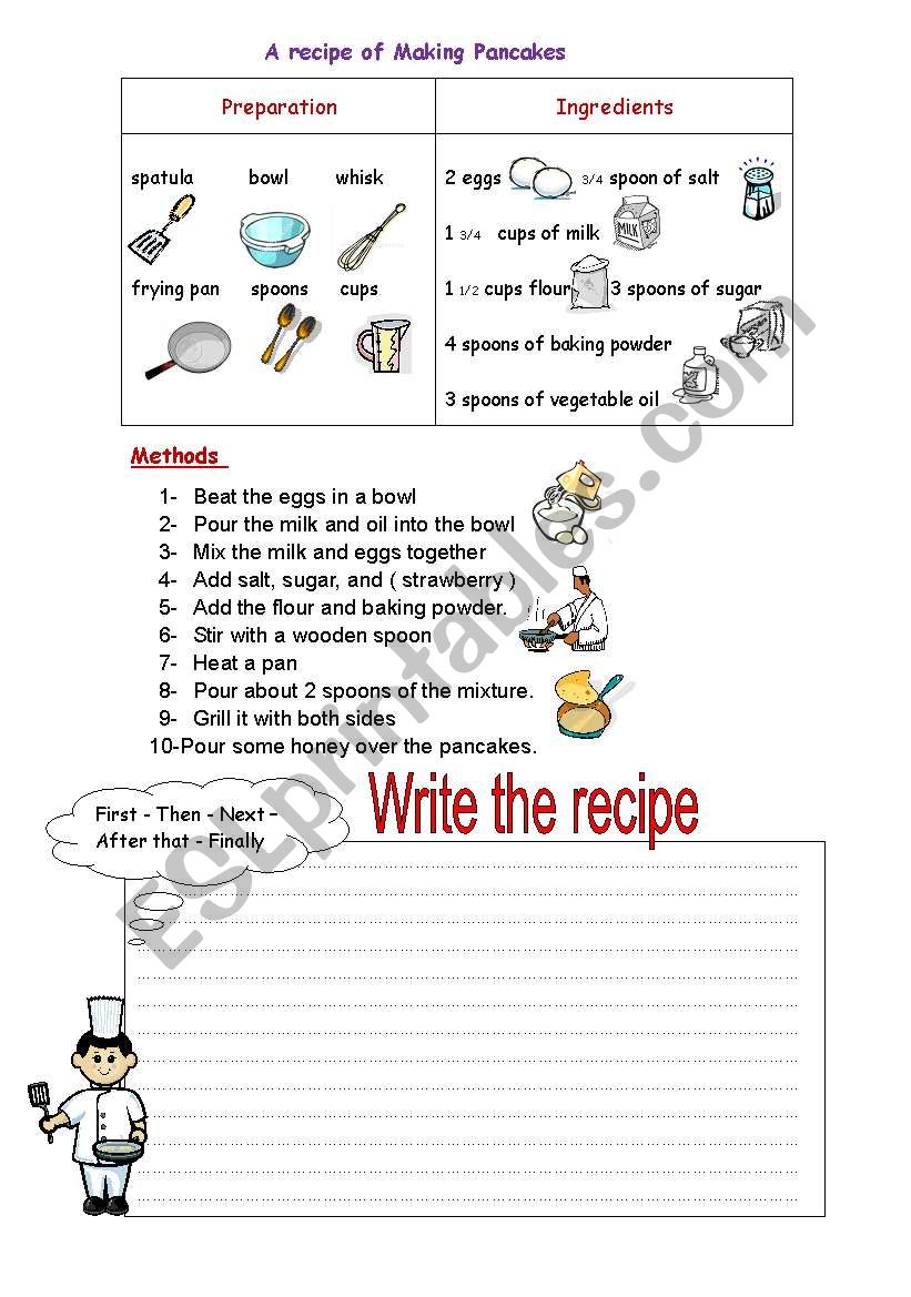 cook worksheet