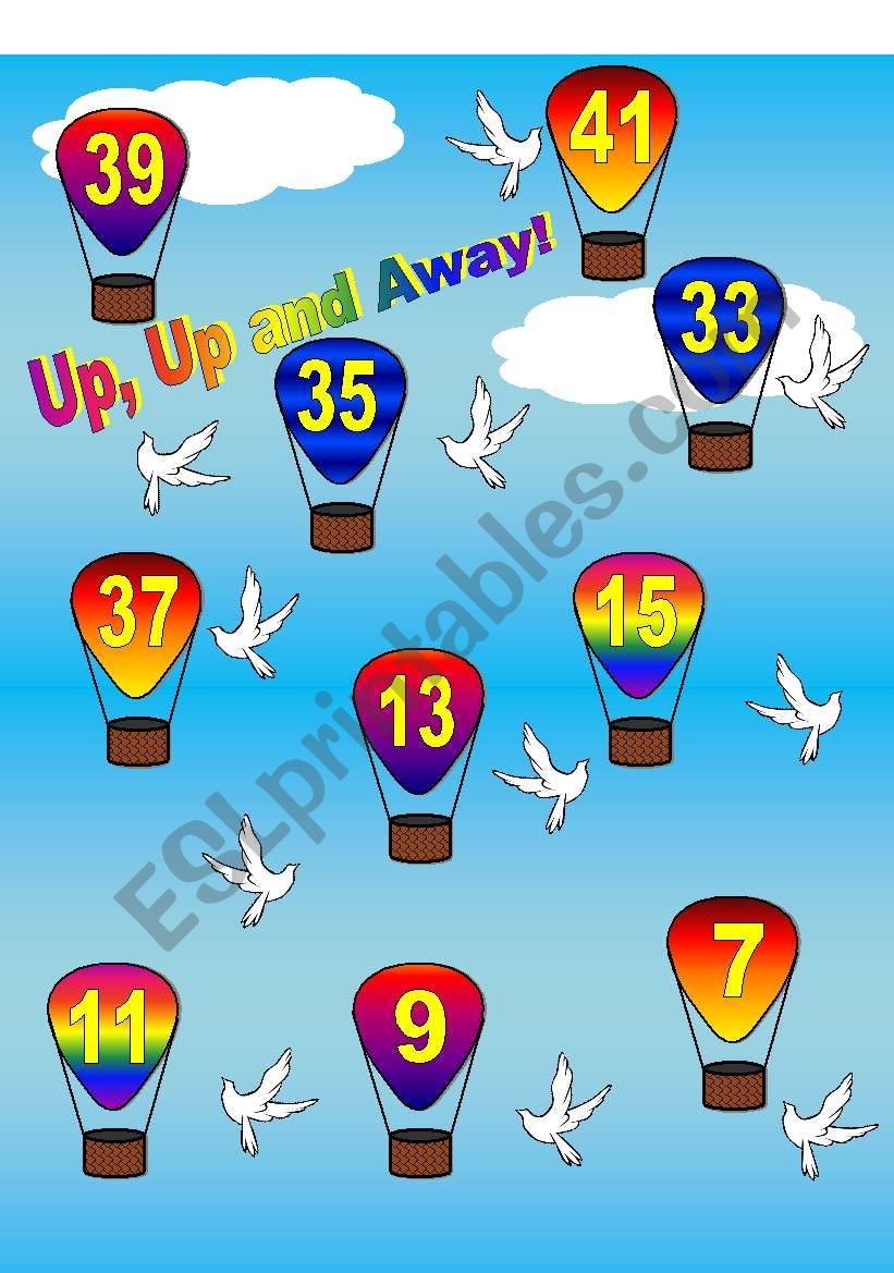 Up, Up and Away Summer Board Game with 96 Word Cards and Song Lyrics (41 spaces on the board)