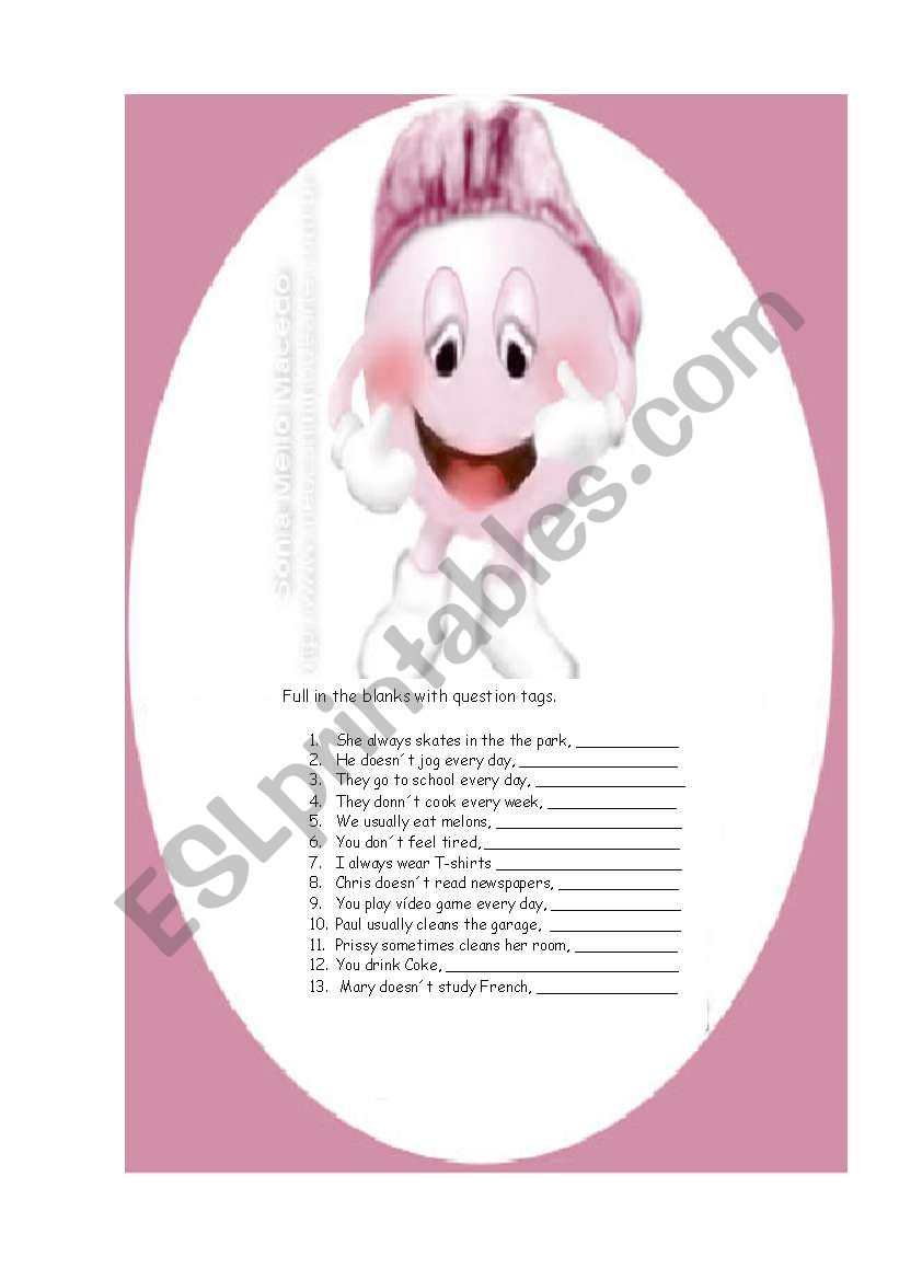 Question tag worksheet