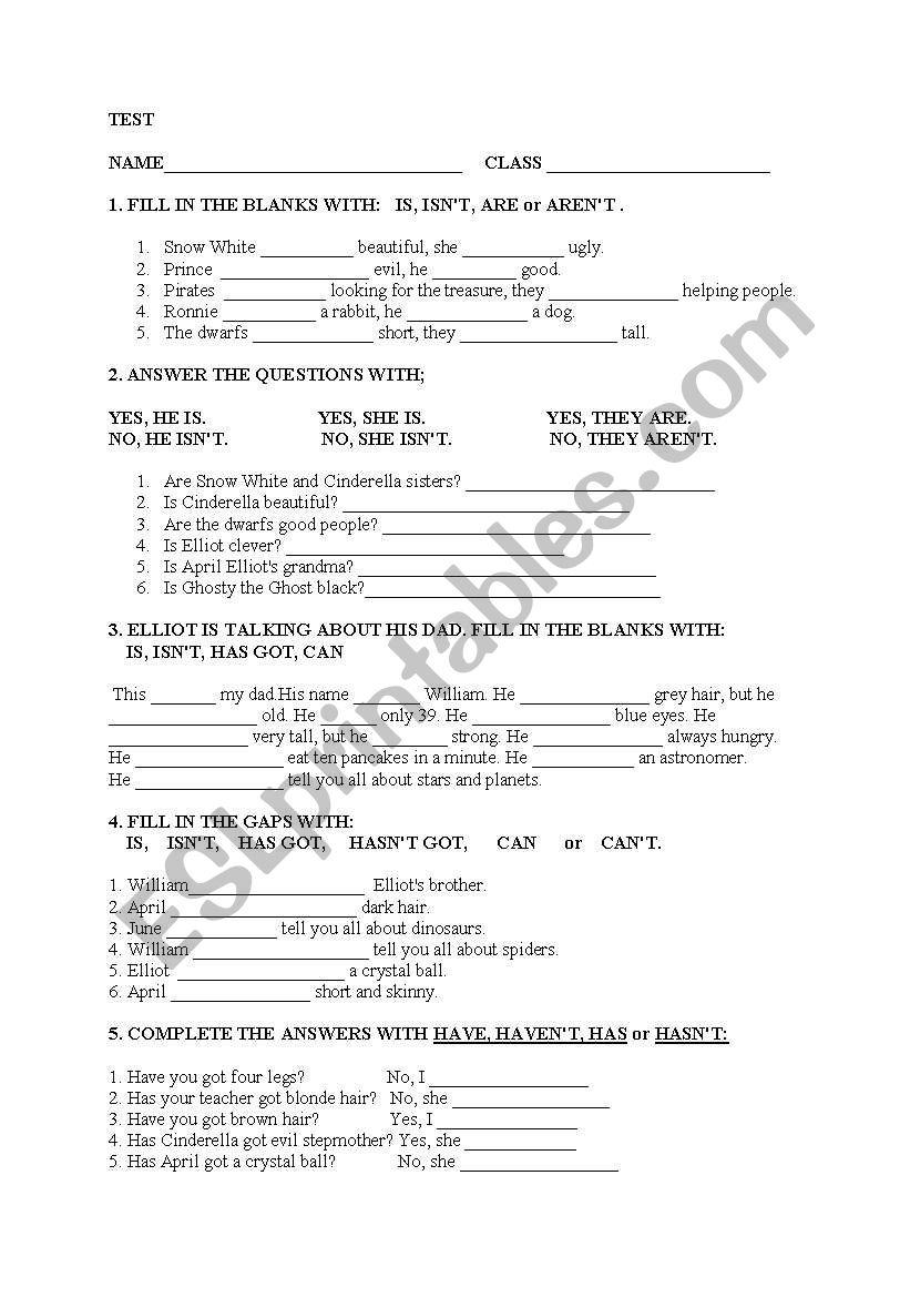 Auxiliary verbs practice sheet