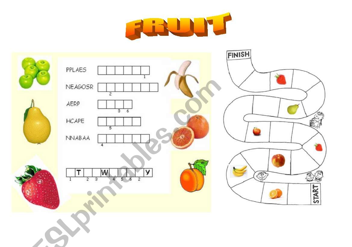 Fruit worksheet