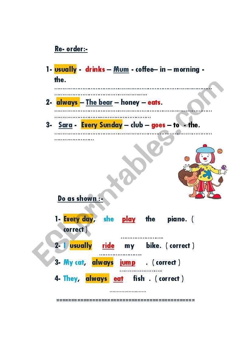 reorder  do as showm worksheet