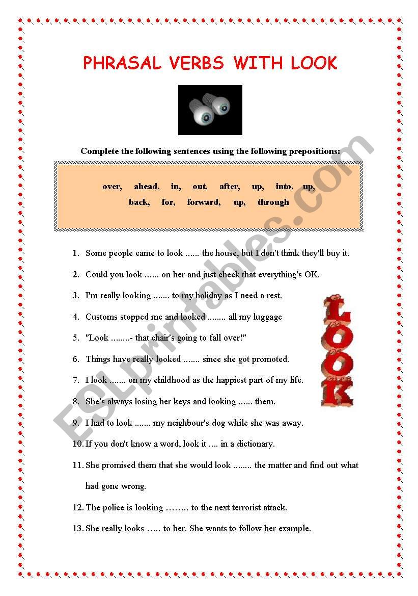 PHRASAL VERBS WITH LOOK  worksheet