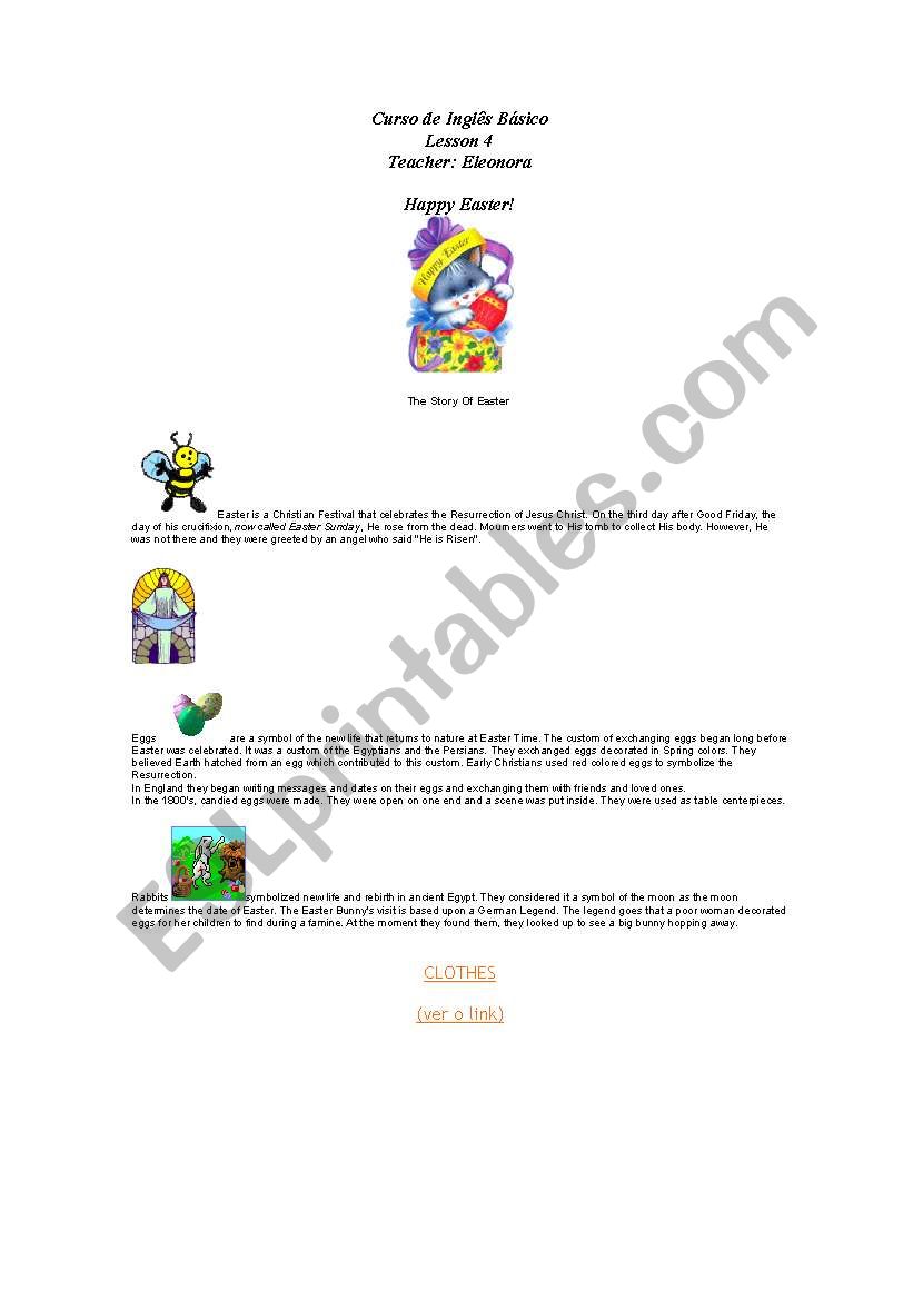 The Story Of Easter worksheet