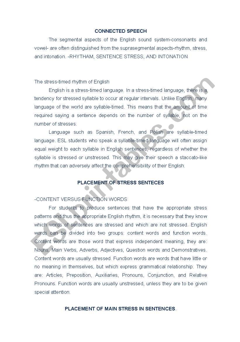 connect speech worksheet