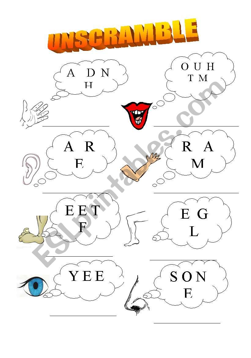 UNSCRAMBLE worksheet