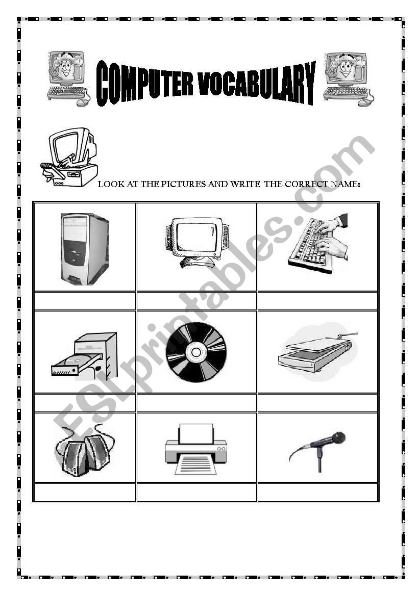 COMPUTER VOCABULARY worksheet