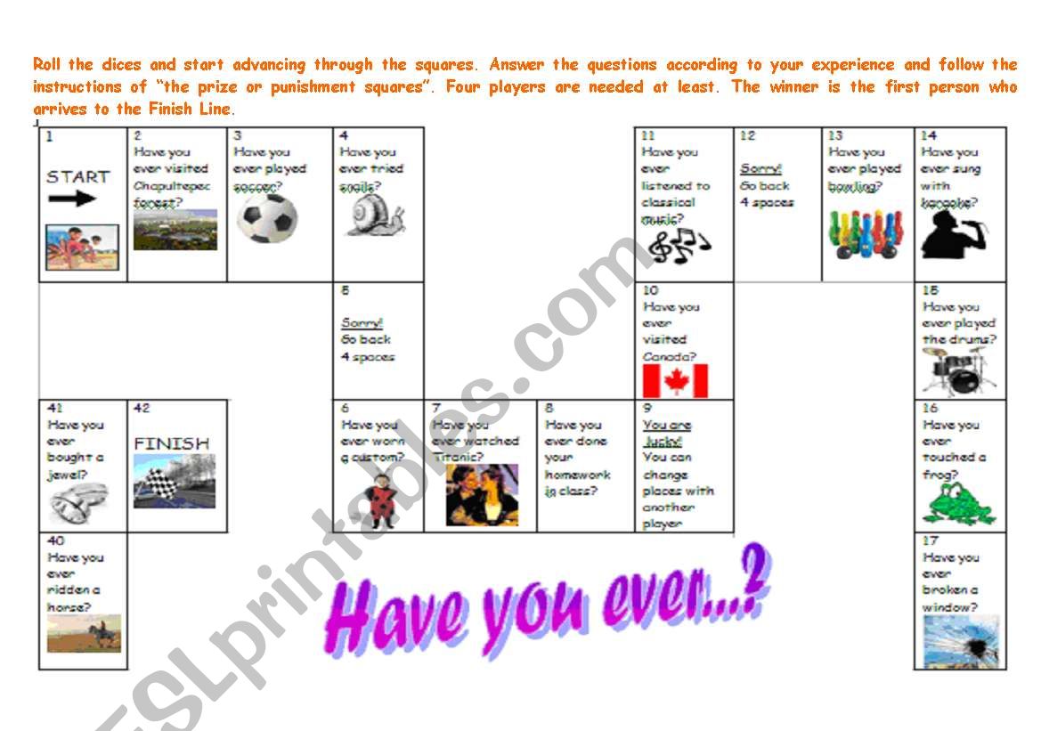 Have you ever...? worksheet