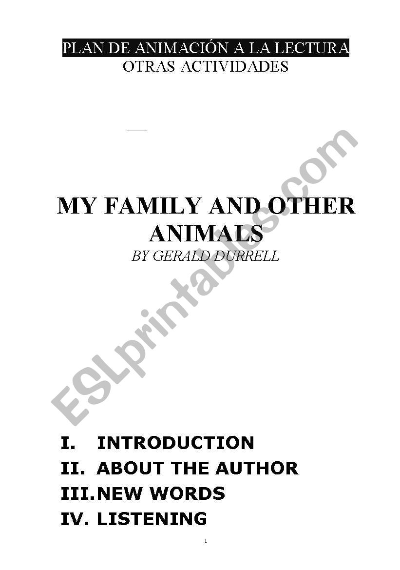 My family and other animals (Reading) - ESL worksheet by llanitossanchez