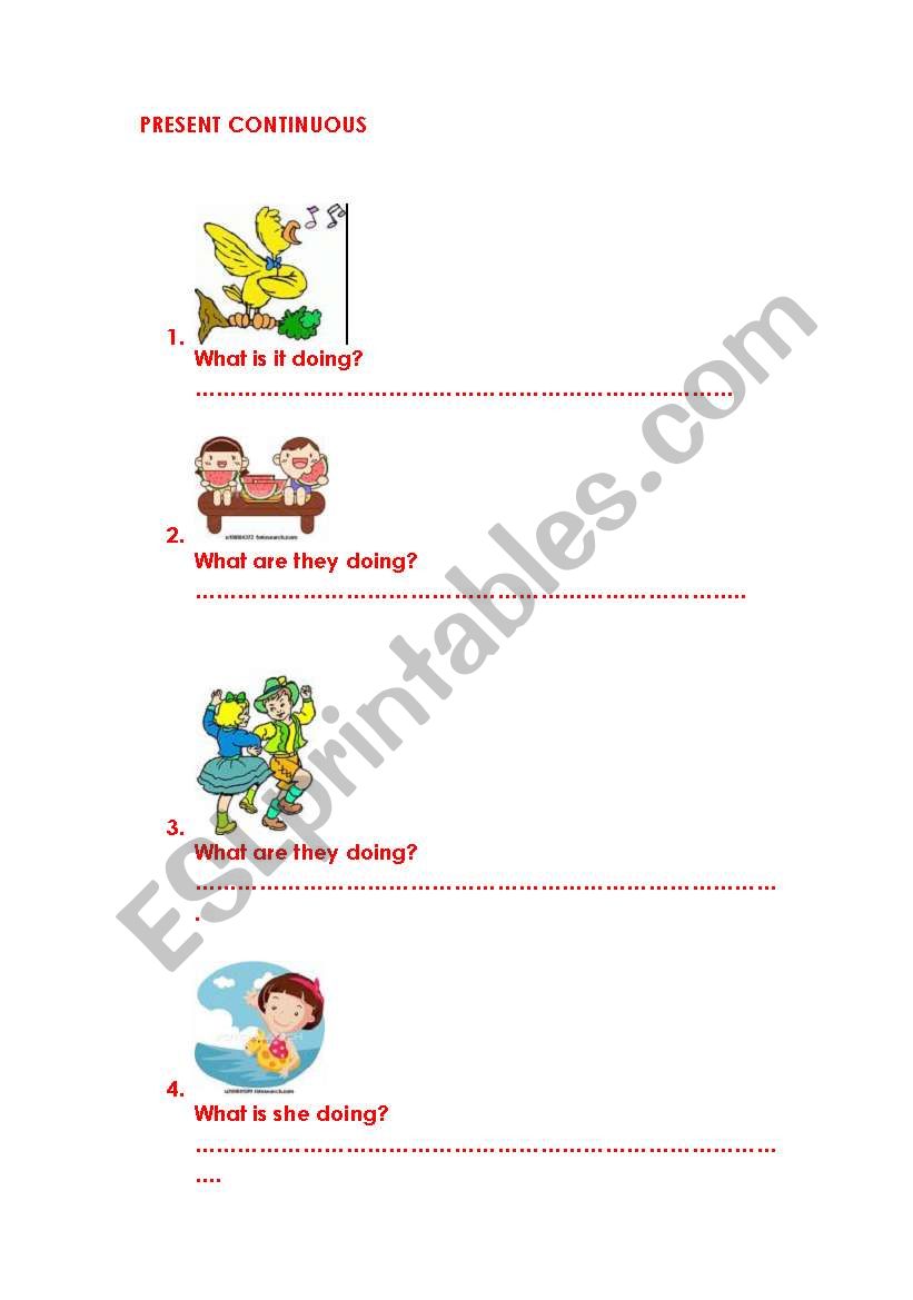 PRESENT CONTINUOUS worksheet