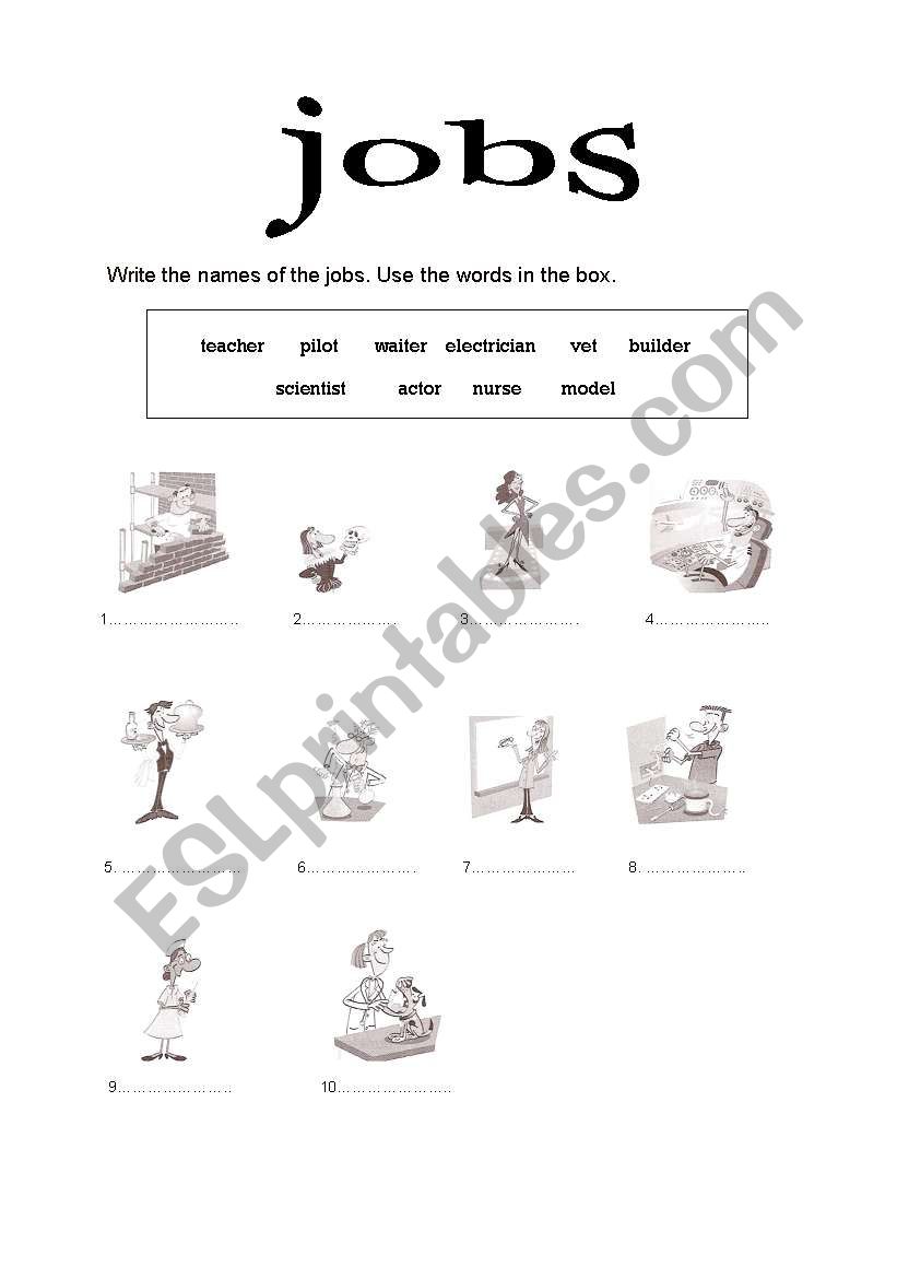 jobs worksheet