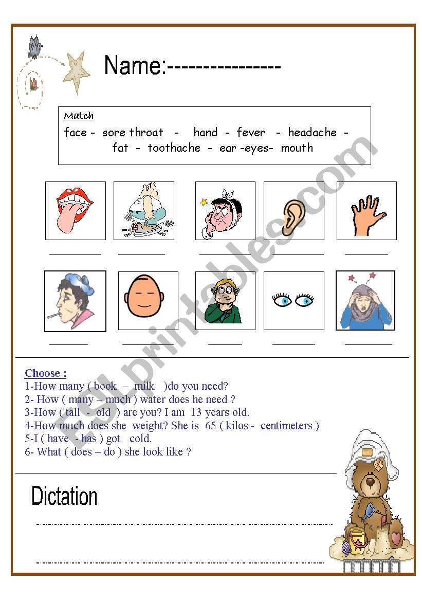 illness worksheet