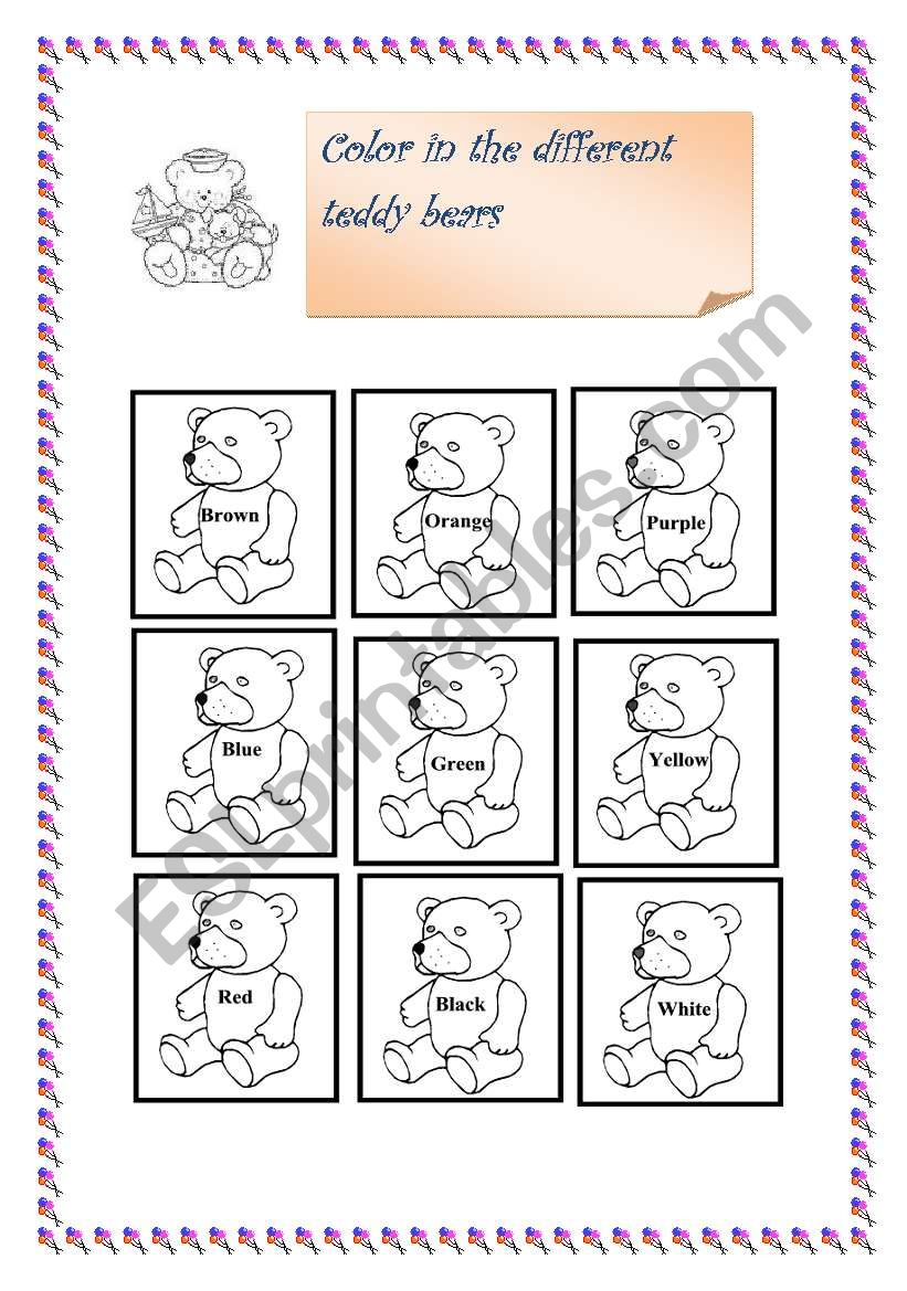 colours worksheet