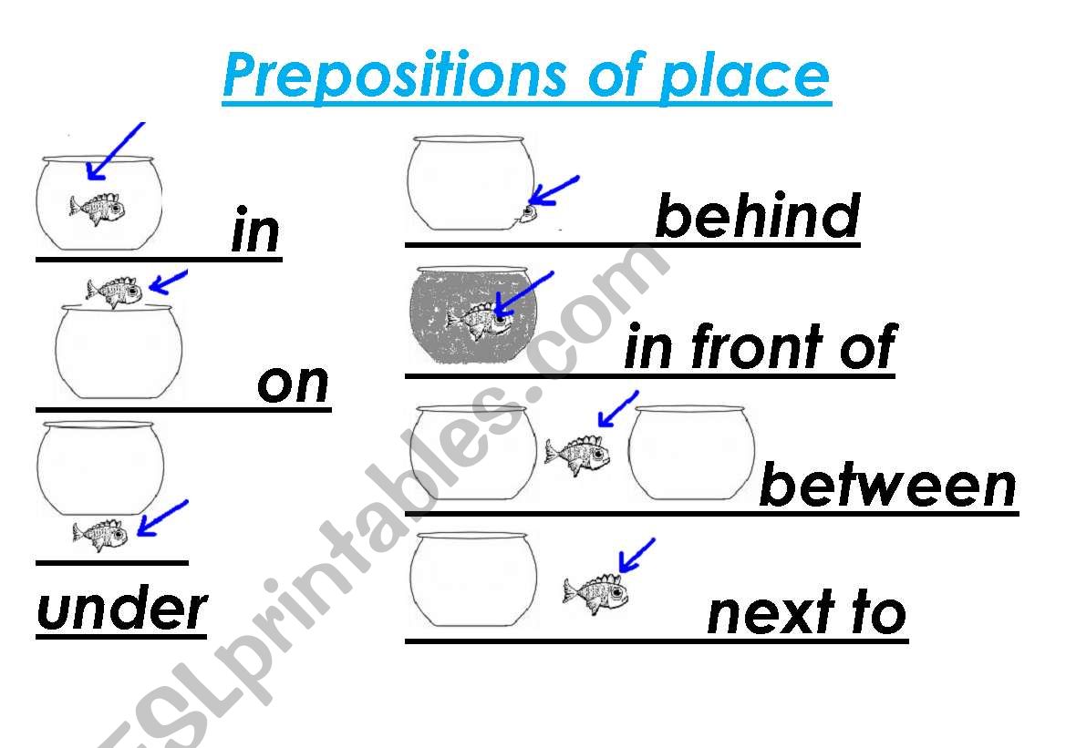 prepositions of place worksheet