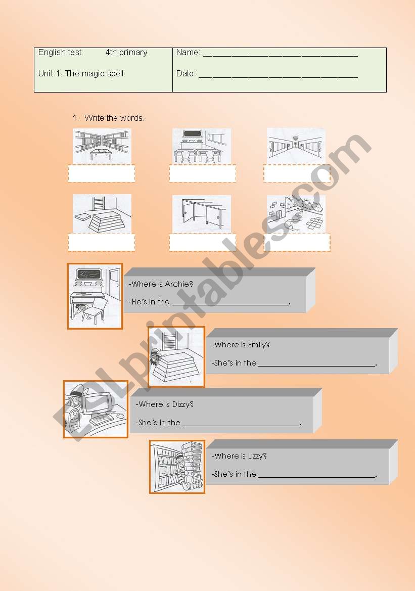 test 4th primary school timetable and subjects