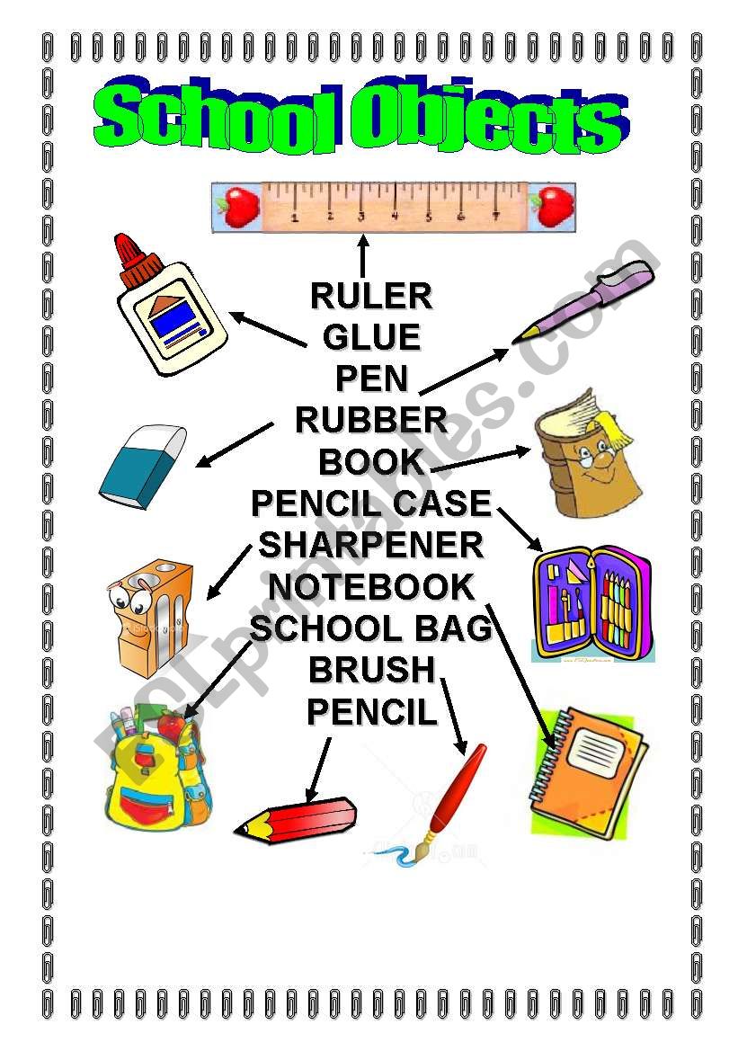 SCHOO OBJECTS worksheet