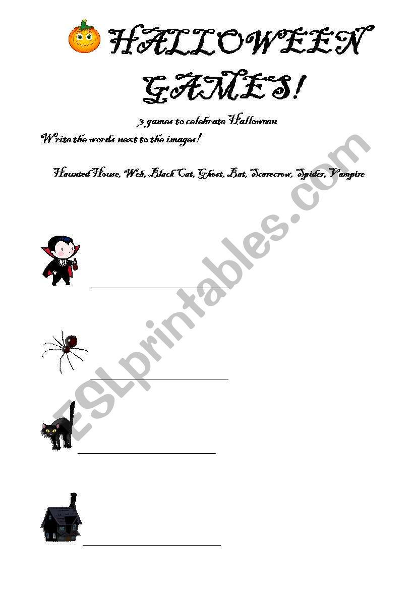 Halloween Games worksheet