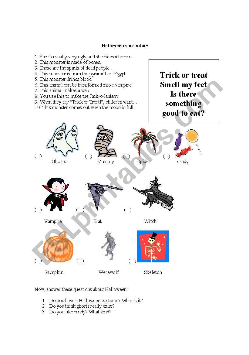 HALLOWEEN worksheet