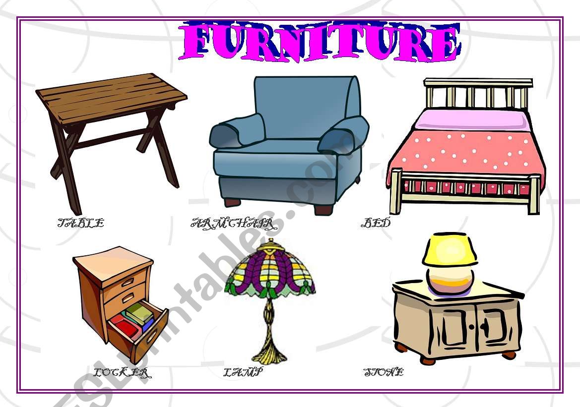 FURNITURE    PART 1 worksheet