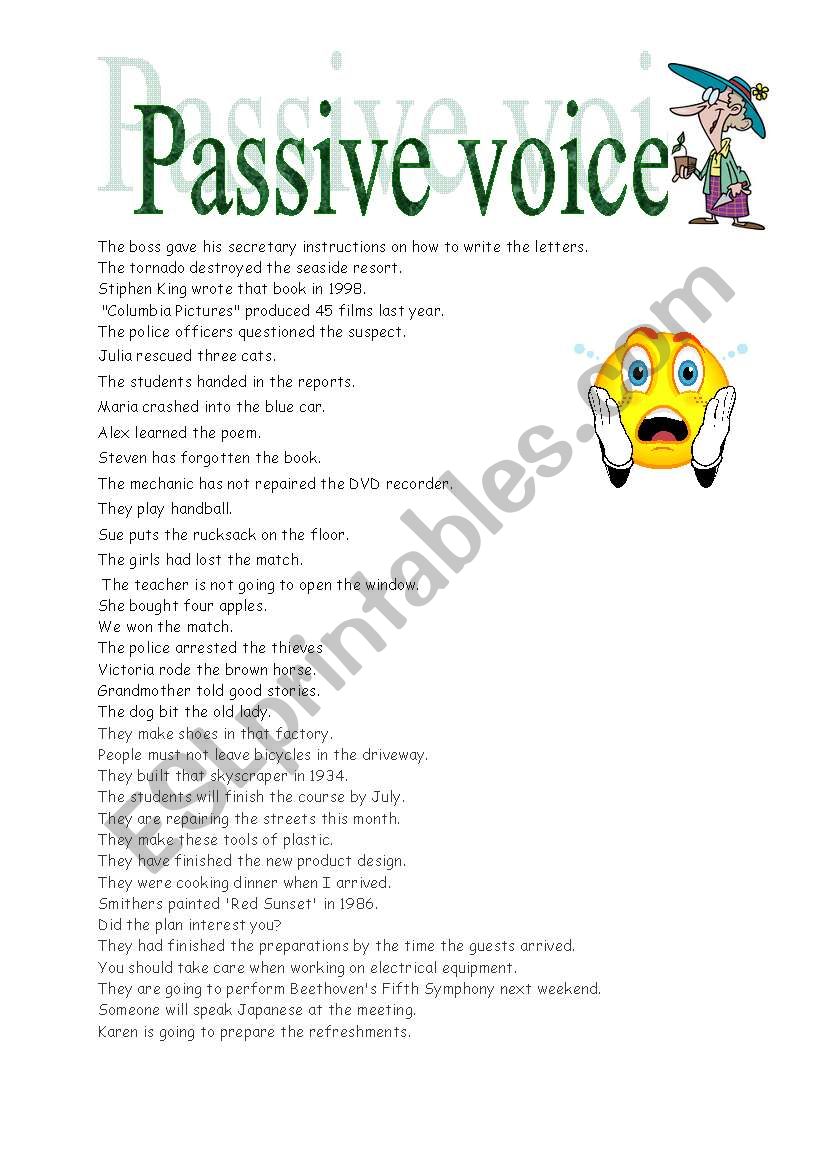 passive voice worksheet