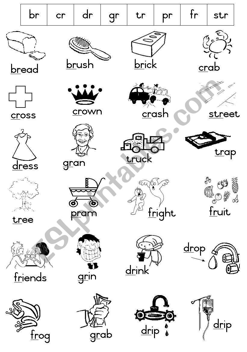 Phonics - Initial Blends Handout 1