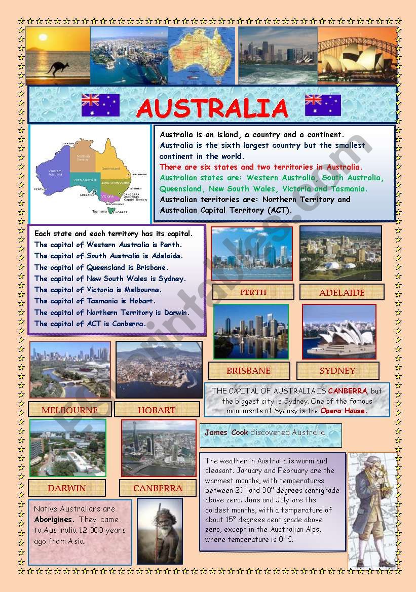 AUSTRALIA (2 PAGES) worksheet