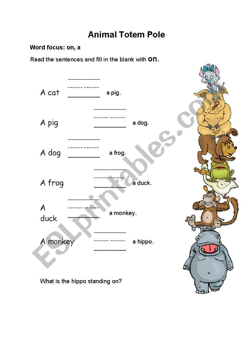 Preposition of Place worksheet