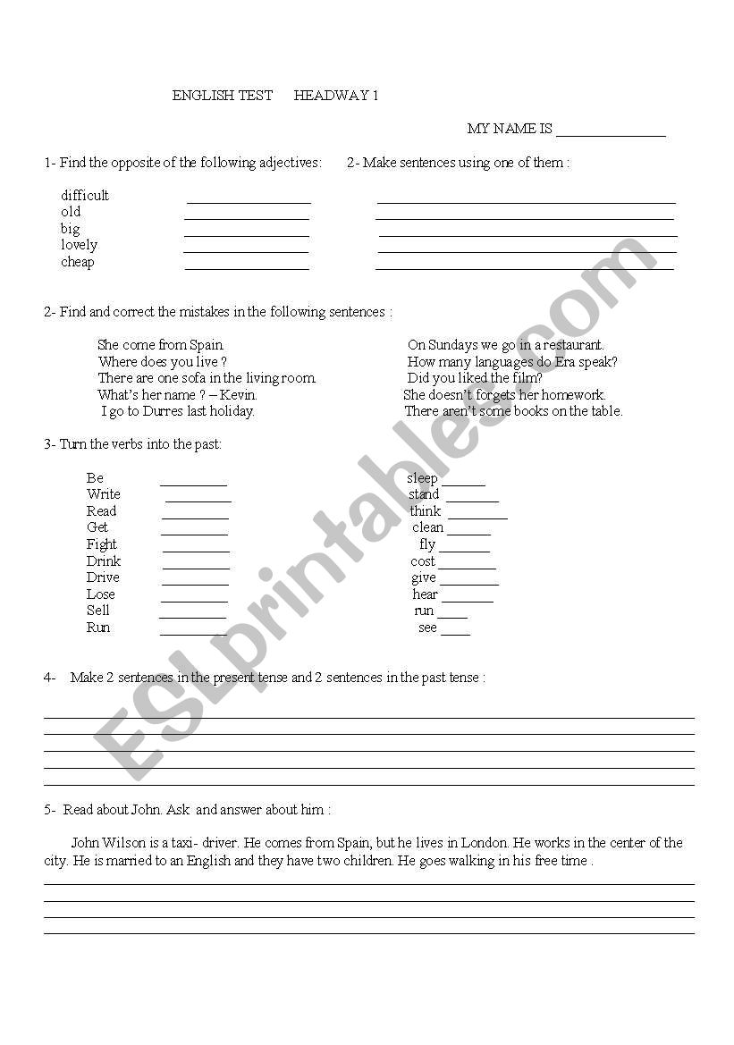 mixed exercises worksheet