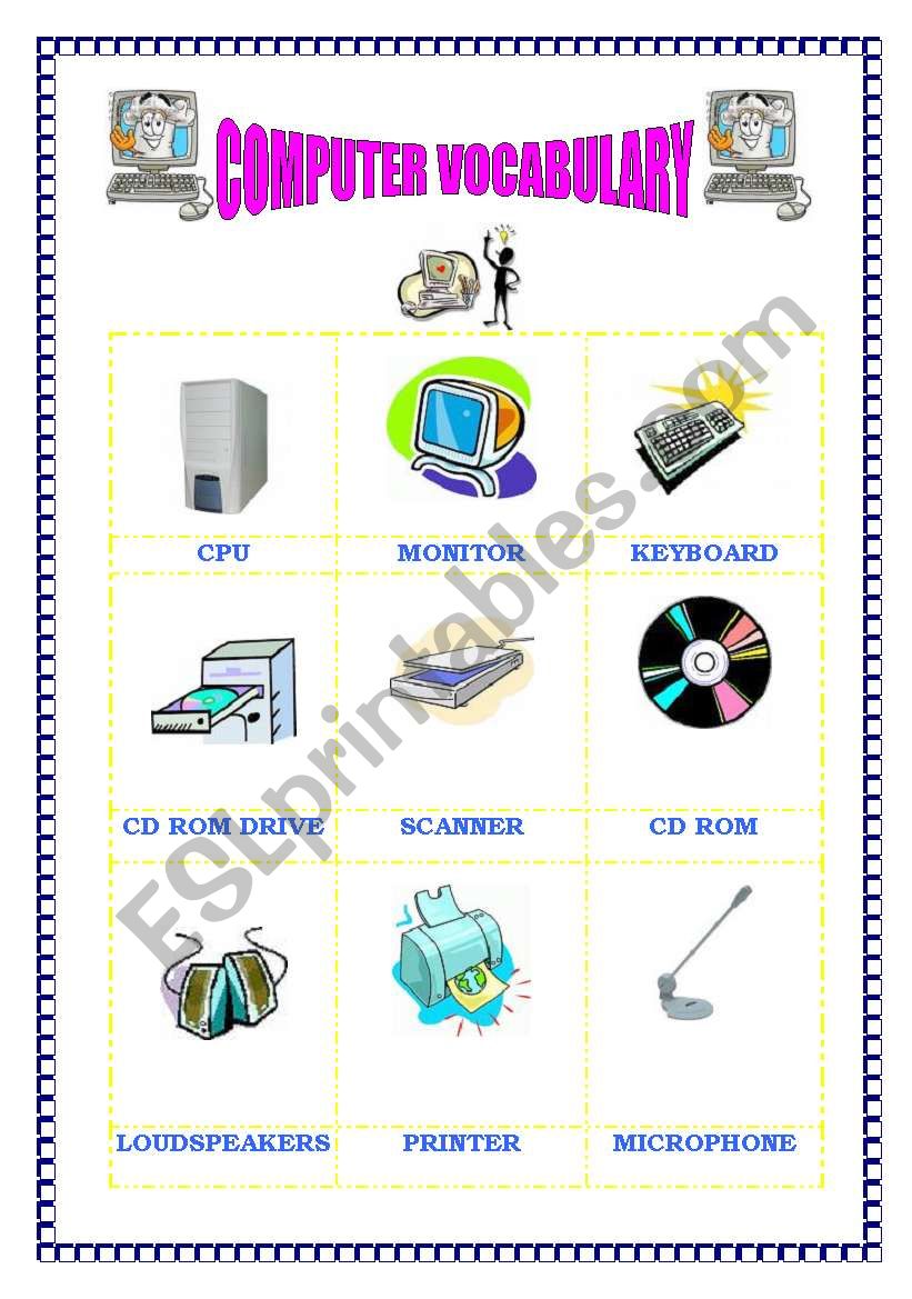 computer terminology worksheet