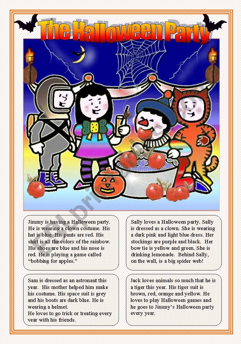 THE HALLOWEEN PARTY worksheet